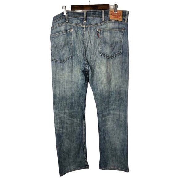 Levi's 514 Straight Leg Distressed Denim Jeans 38 X 30 - Picture 2 of 6